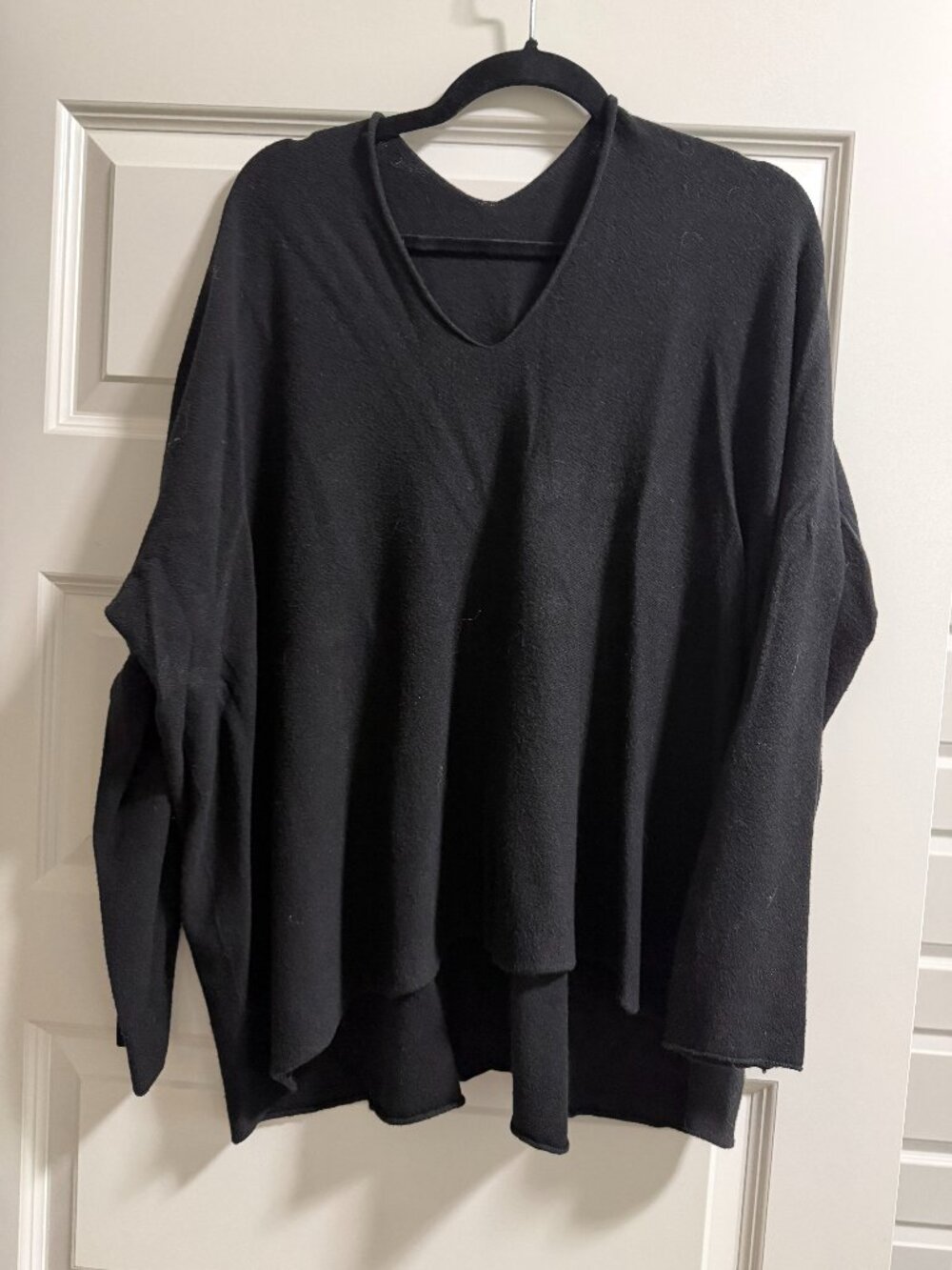 Black V-Neck Sweater Made In Italy distributed by Cobblestone Living